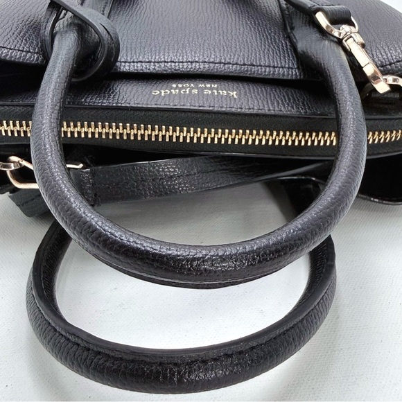 Kate Spade New York Saffiano Leather Small Satchel Black Top Handle Crossbody - Picture 15 of 15